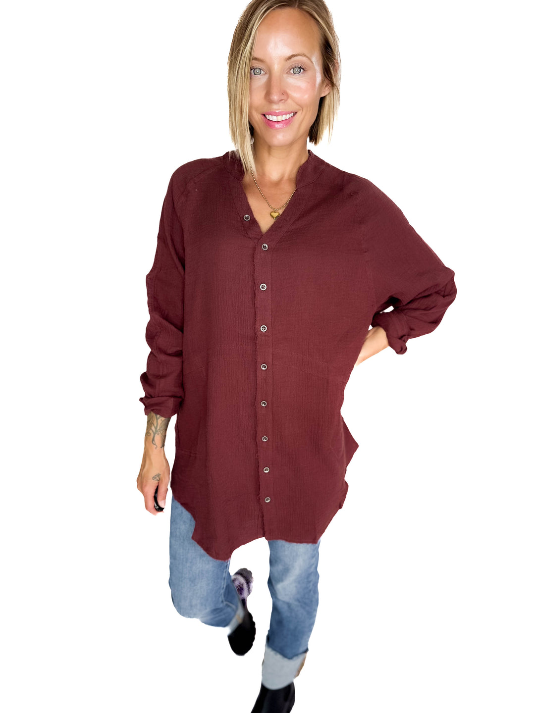 Harvest Haze Cotton Tunic- MULBERRY