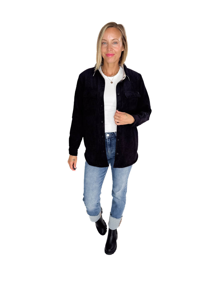 Pumpkin Patch Reversible Shacket- BLACK