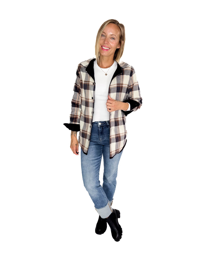 Pumpkin Patch Reversible Shacket- BLACK