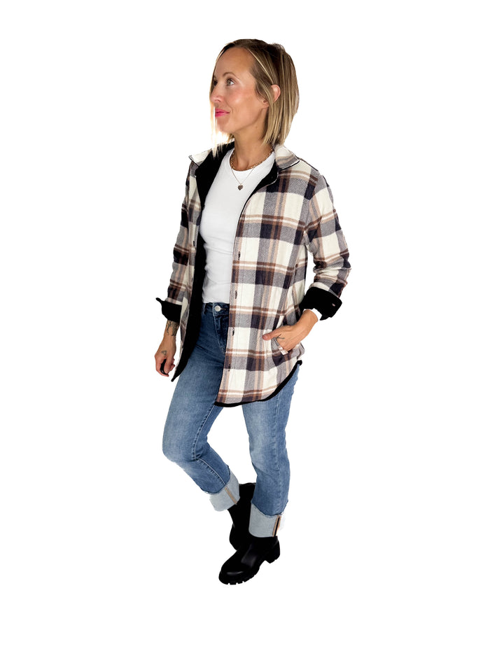 Pumpkin Patch Reversible Shacket- BLACK