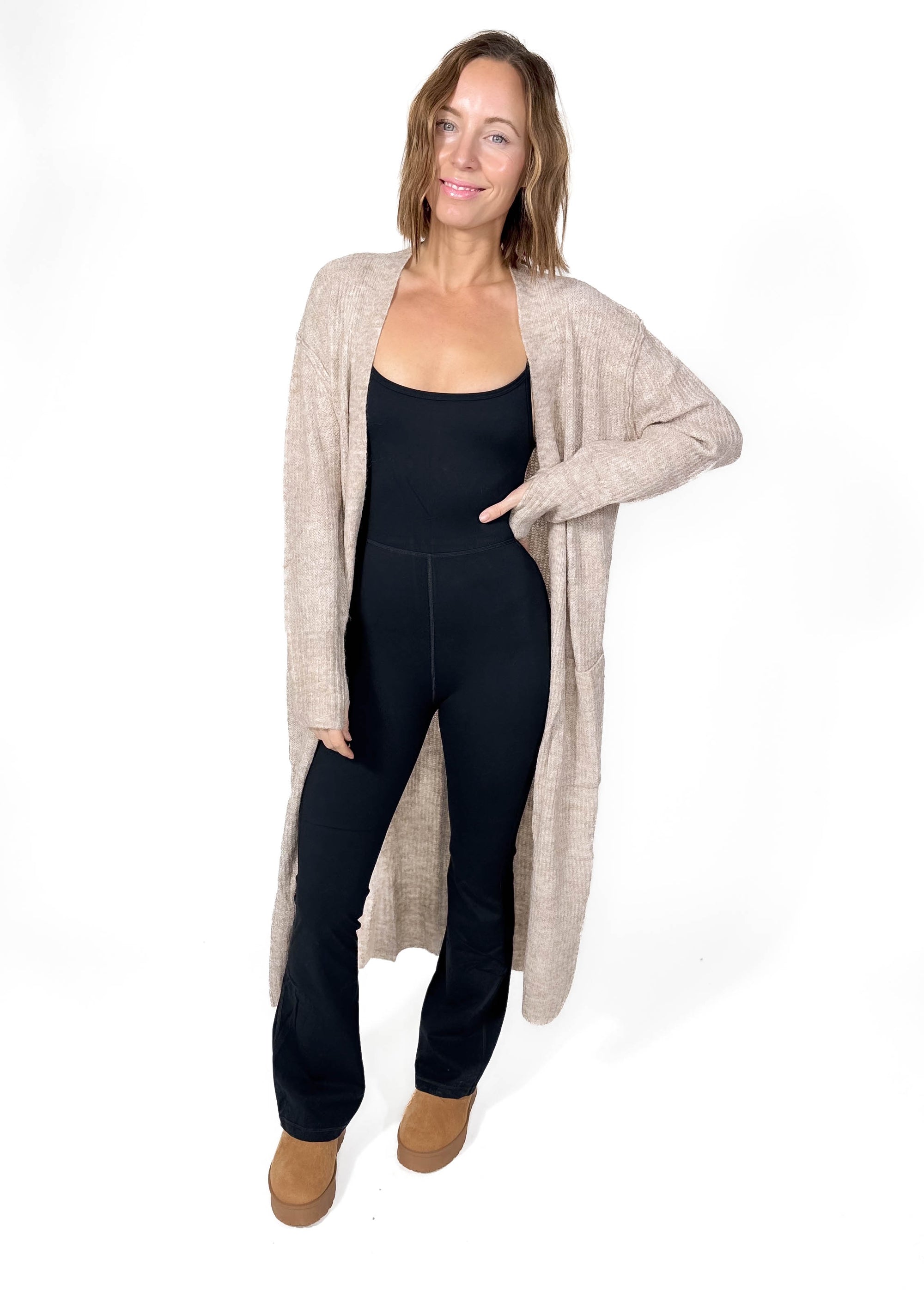 Swiss Alps Thumbhole Cardigan- OATMEAL