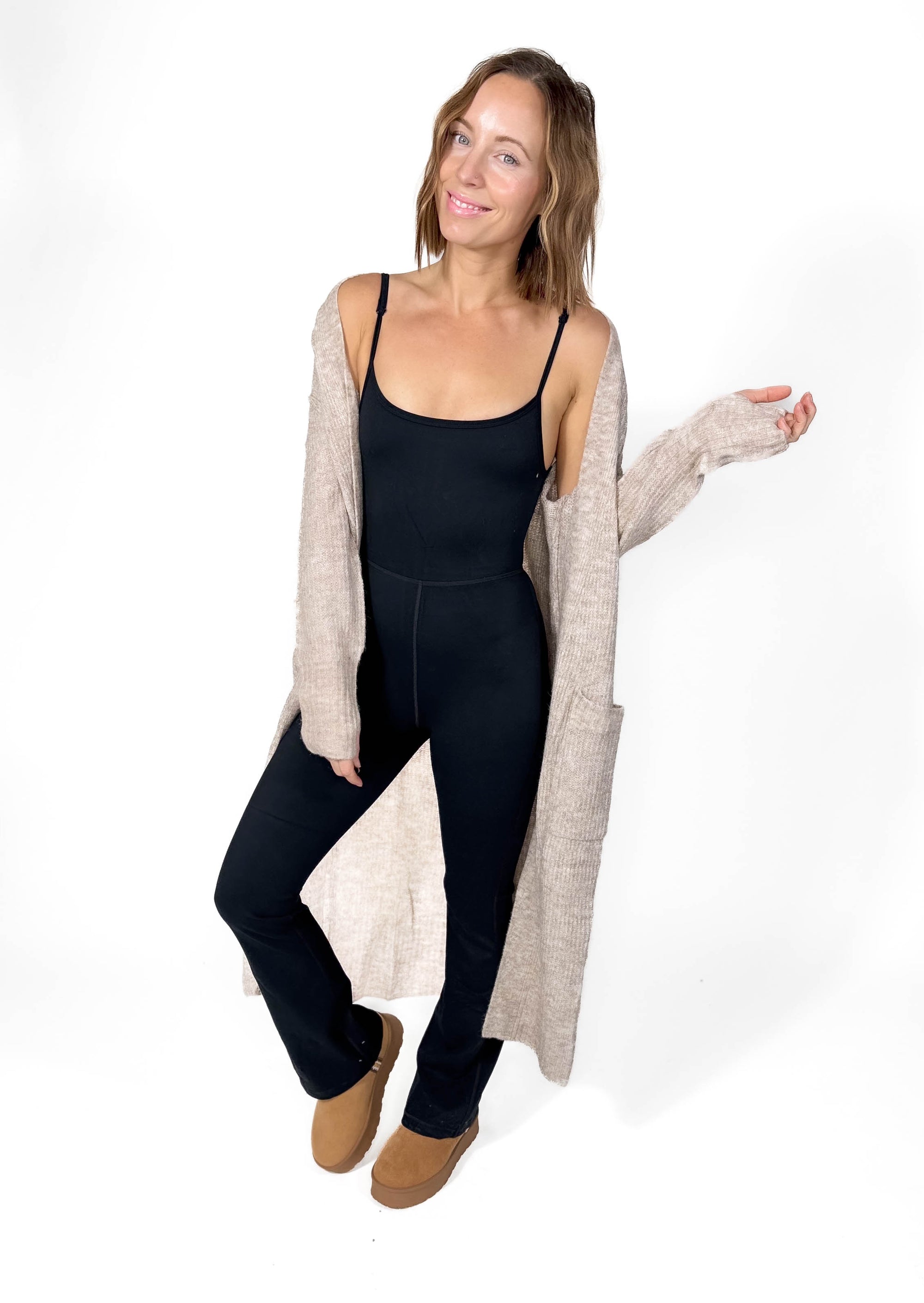 Swiss Alps Thumbhole Cardigan- OATMEAL