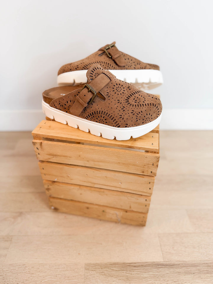 Lulu Paisley Clog- TAN