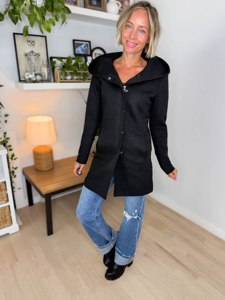 Only Alison Hooded Coat- BLACK
