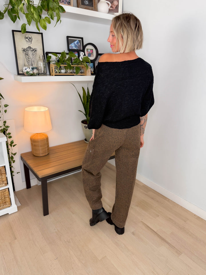 Brisol Dolman Knit Sweater- BLACK