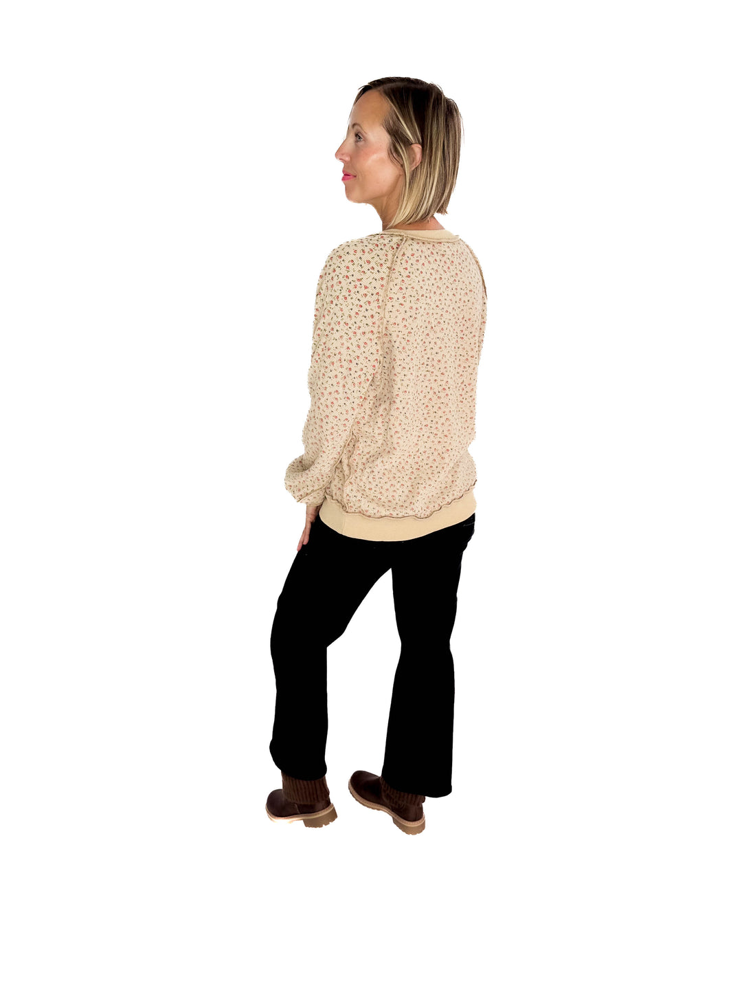 Chiara Ditsy Floral Pullover- DESERT DUST