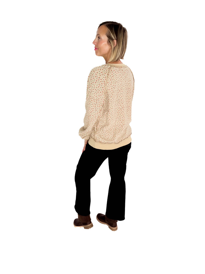Chiara Ditsy Floral Pullover- DESERT DUST