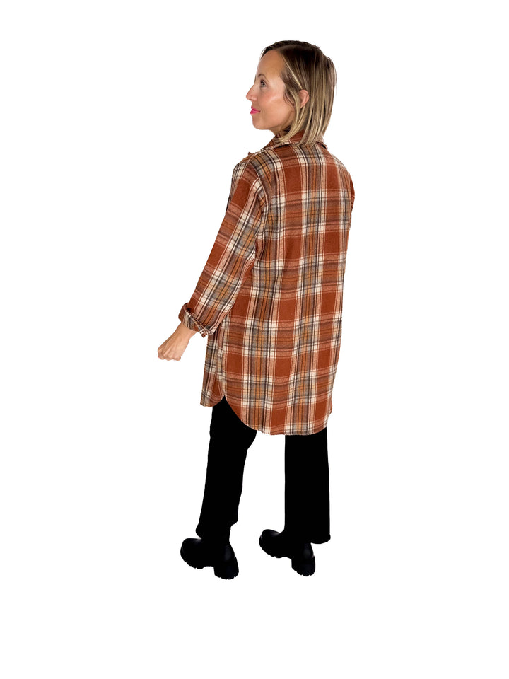 Renfrew Plaid Shacket- RUST