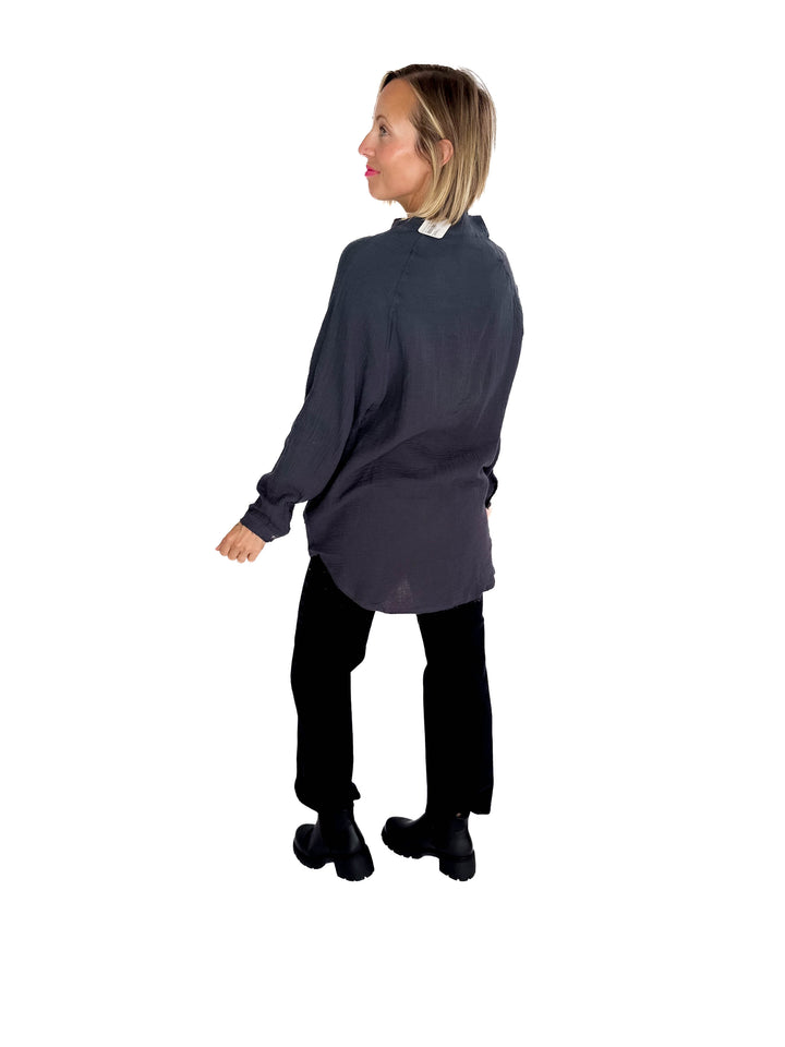 Harvest Haze Cotton Tunic- SMOKEY BLACK