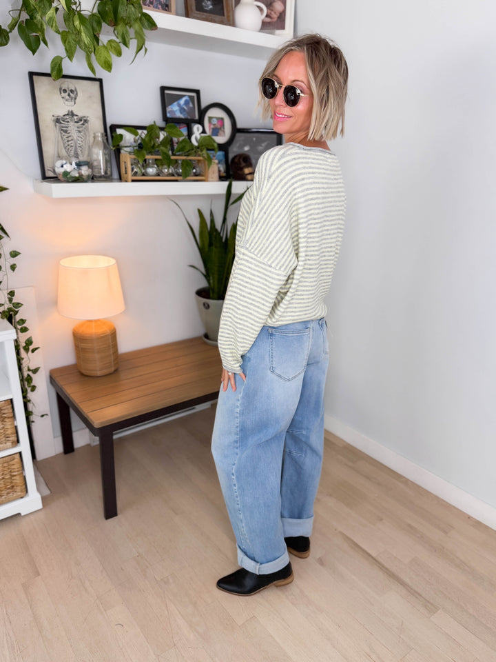 Acorn Raw Edge Button Down Cardigan- BUTTER YELLOW