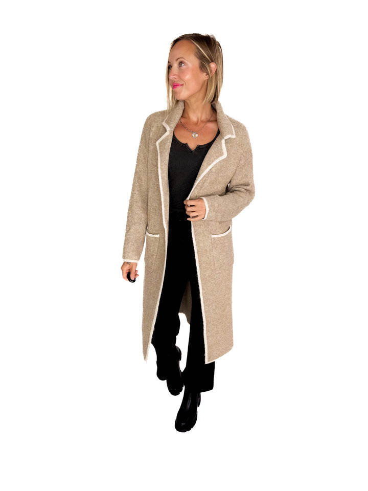 Jasper Knit Coatigan- LT MOCHA