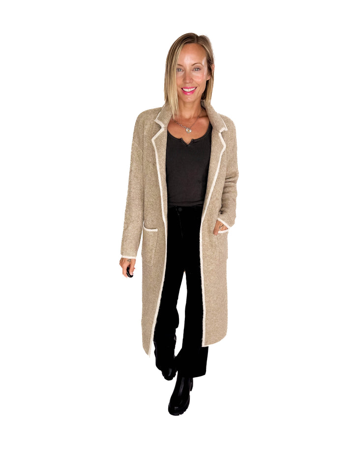 Jasper Knit Coatigan- LT MOCHA