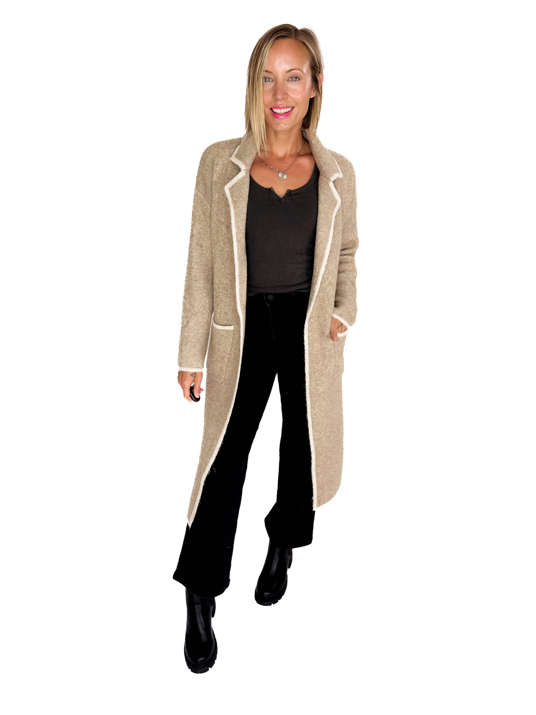 Jasper Knit Coatigan- LT MOCHA