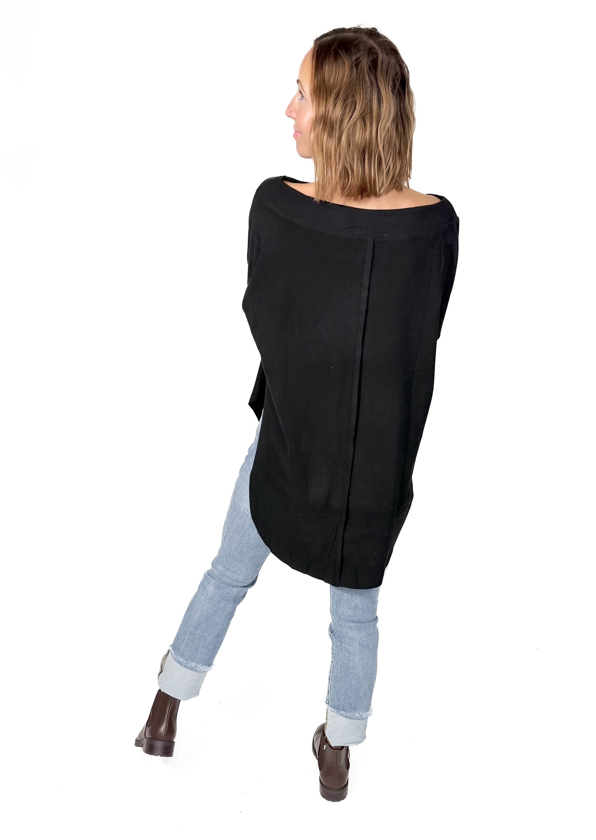 Zoey Microfleece Athleisure Long Sleeve- BLACK