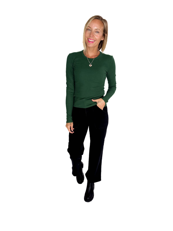 ONLY Easy Ribbed Long Sleeve- PINE NEEDLE
