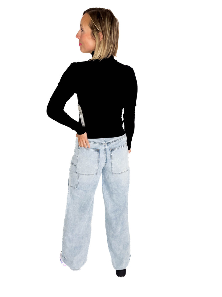 BLAKELEY Jovie Tie Waist Wide Leg Jean- LIGHT WASH