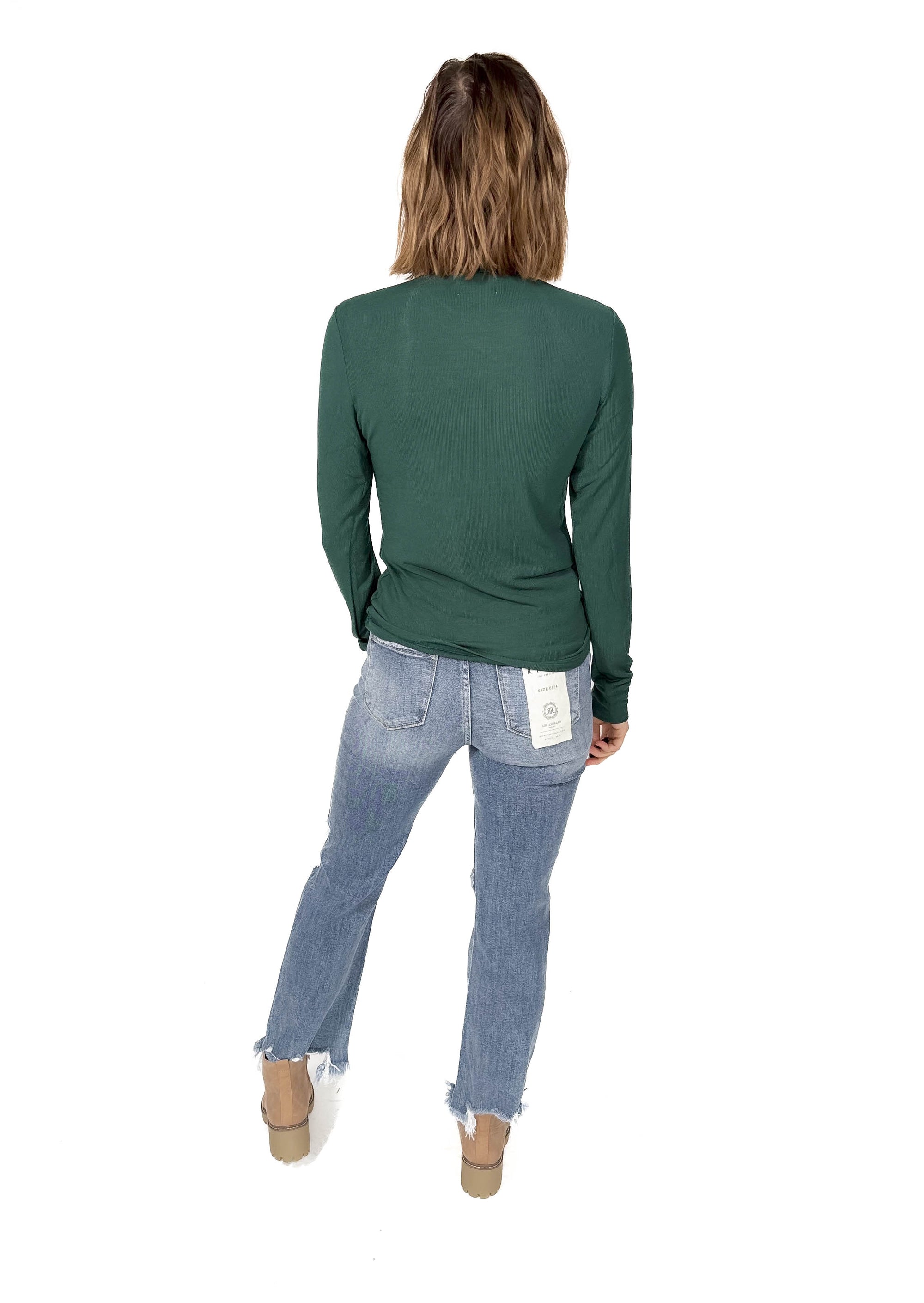 THREAD & SUPPLY Liz Mock Neck Long Sleeve- PINE GROVE