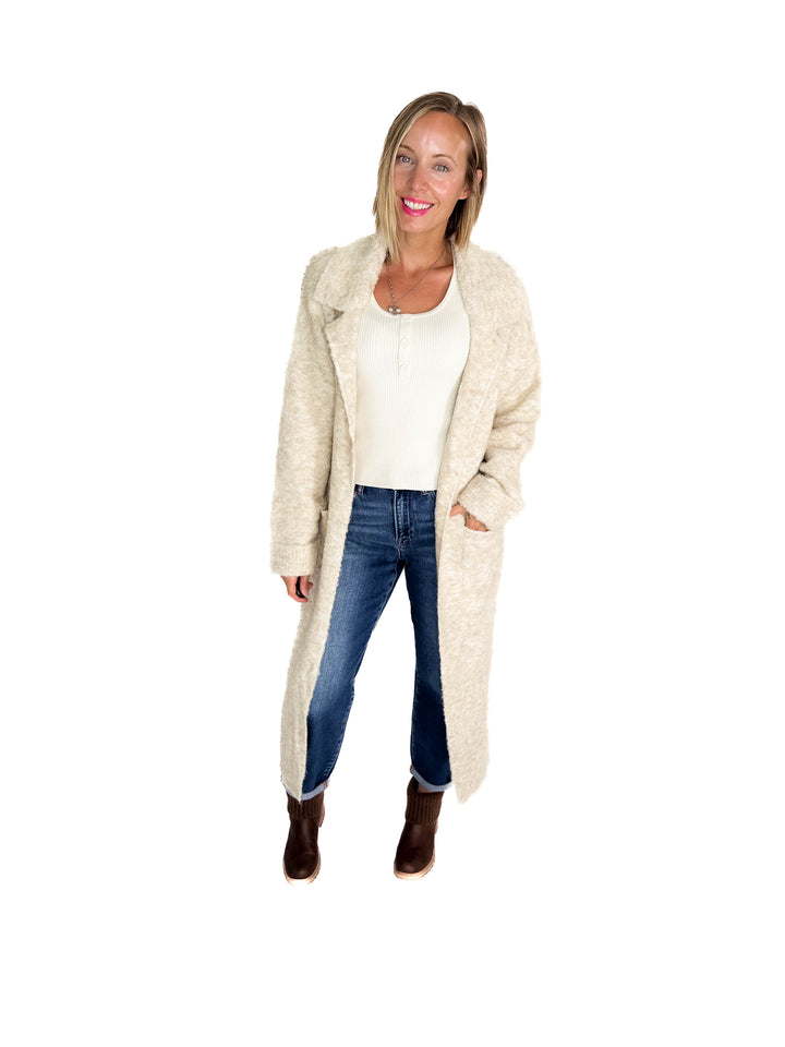 Sweater Weather Coatigan- OATMEAL