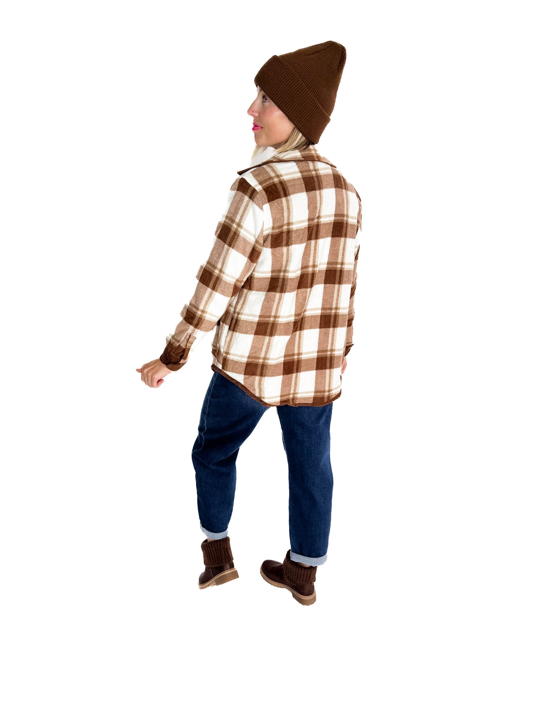 Pumpkin Patch Reversible Shacket- BROWN