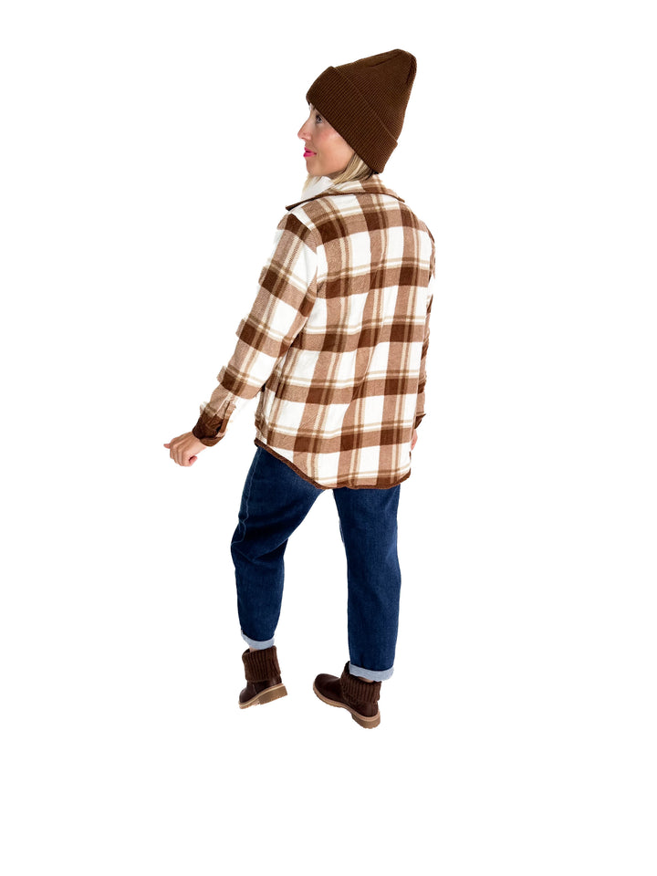 Pumpkin Patch Reversible Shacket- BROWN