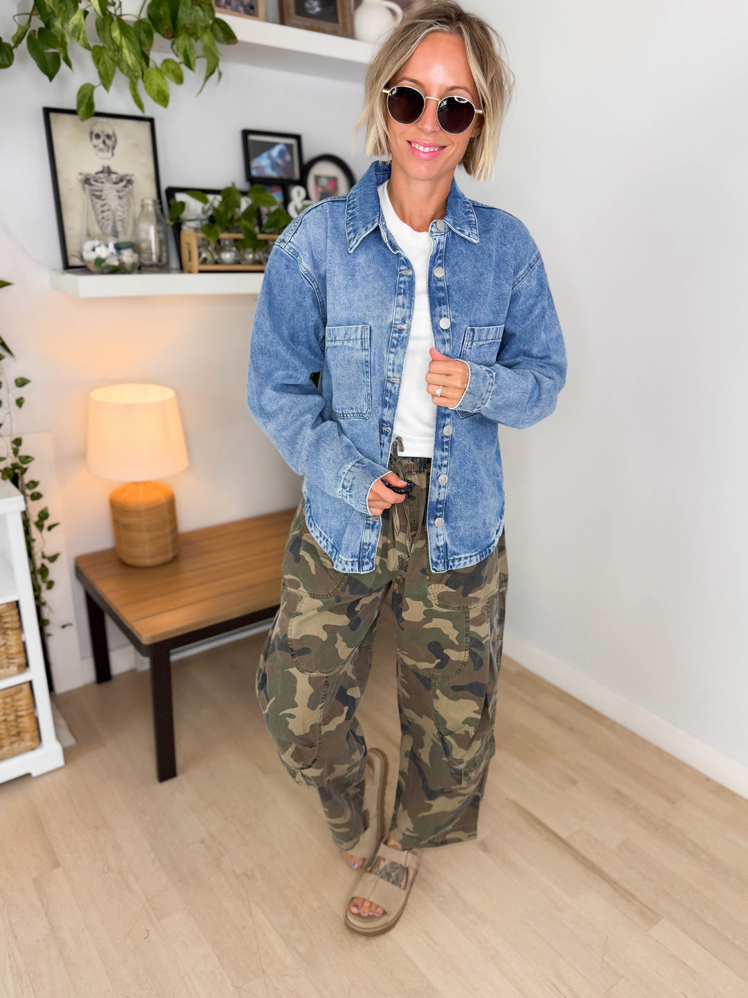 NOISY MAY Alva Denim Shacket- LIGHT WASH