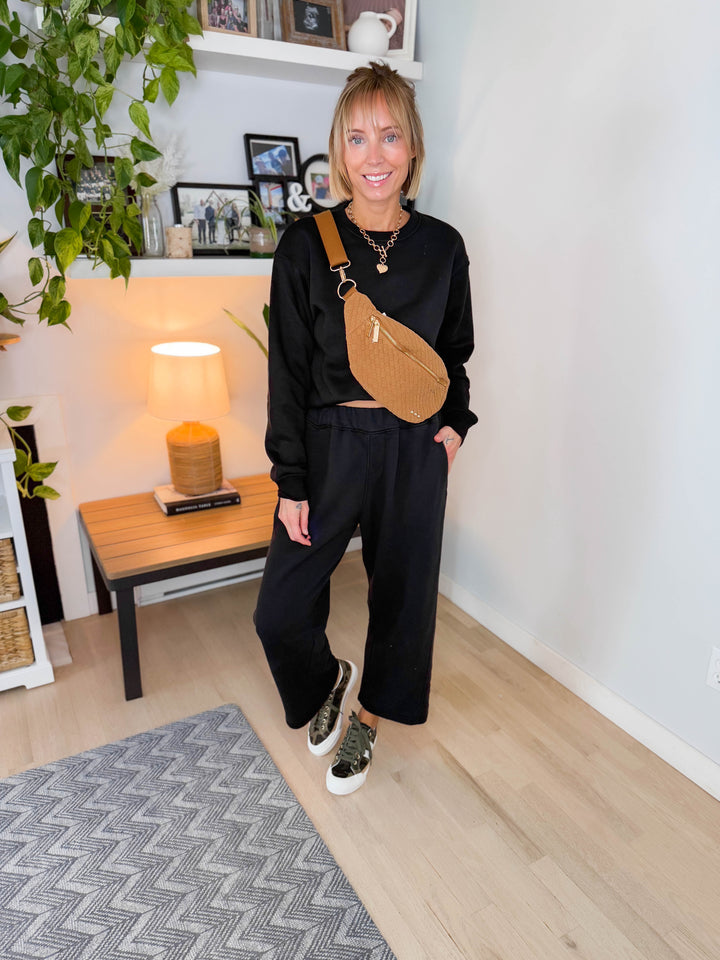 Mono B Malibu Barrel Lounge Pants- BLACK