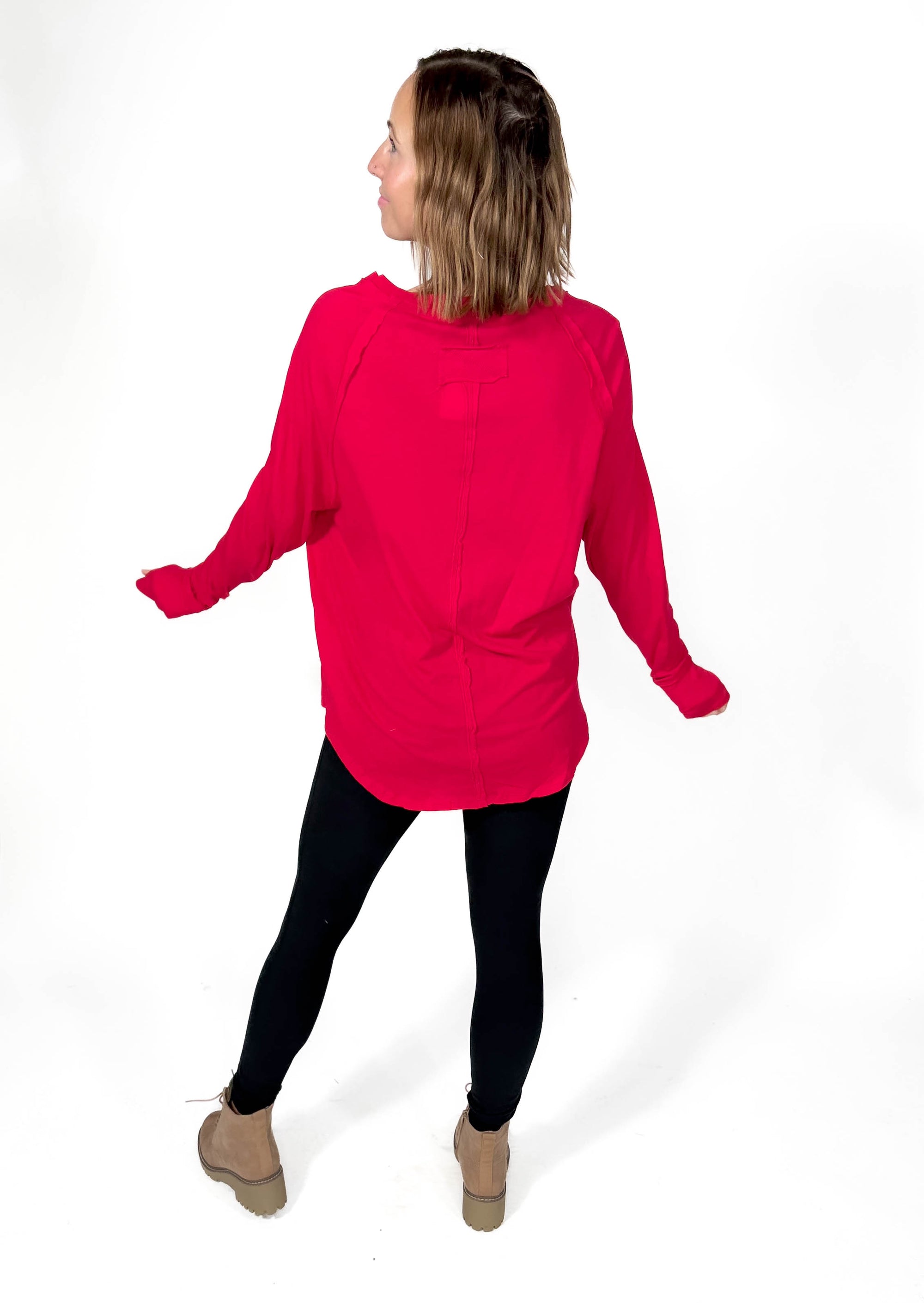 Sterling Raglan Thumbhole Long Sleeve- RUBY