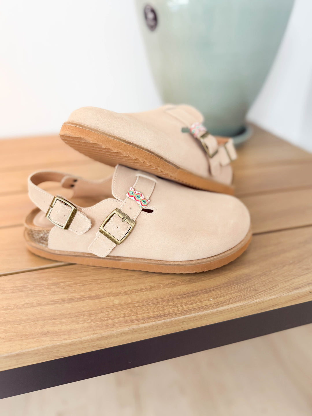 Sterling Sling Back Clog- BEIGE