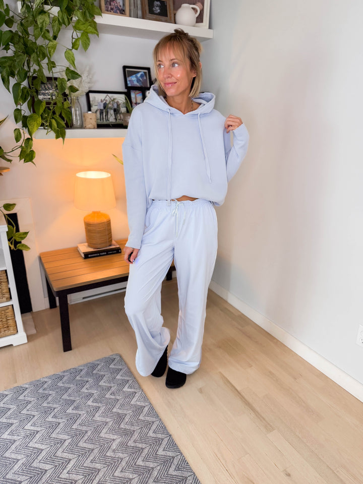 Mono B Malibu Soft Cotton Hoodie- HALOGEN BLUE-FINAL SALE