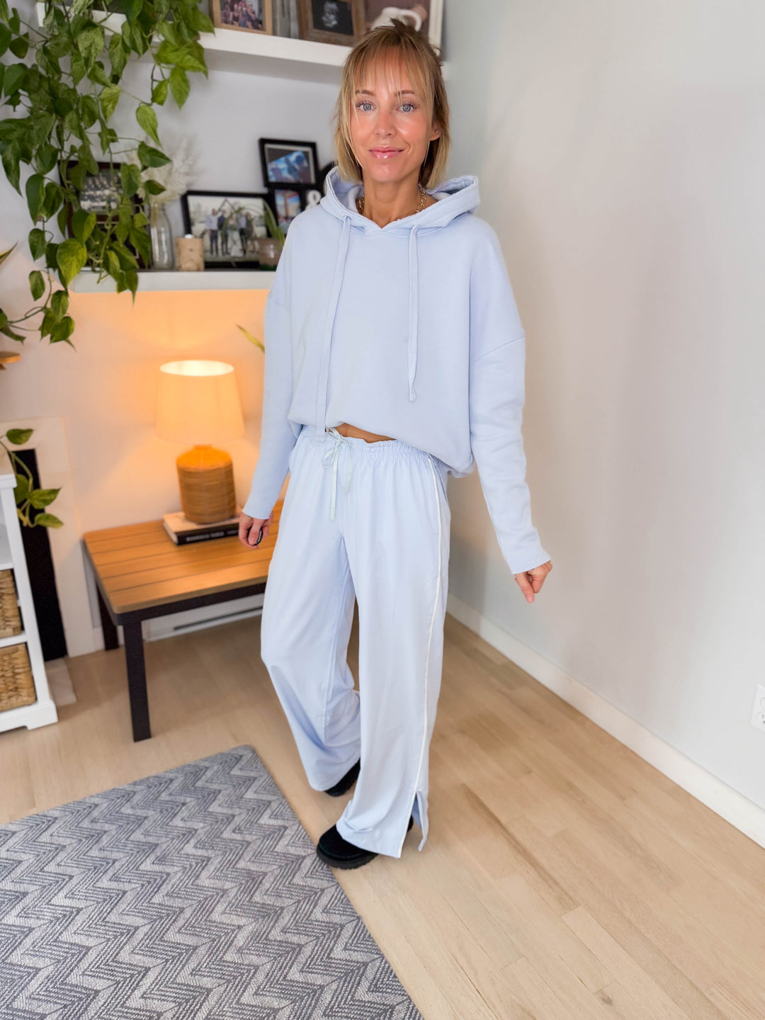 Mono B Malibu Soft Cotton Hoodie- HALOGEN BLUE-FINAL SALE