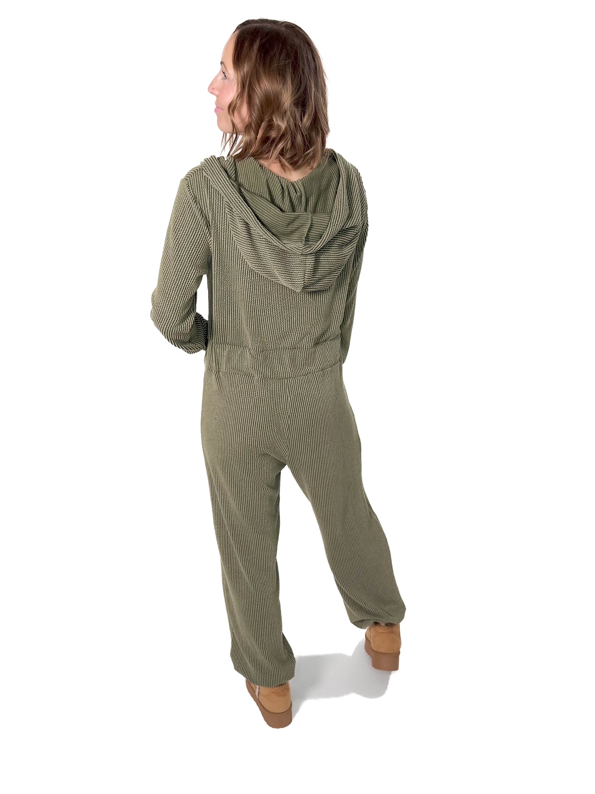 Hayden Ribbed Jumpsuit- OLIVE