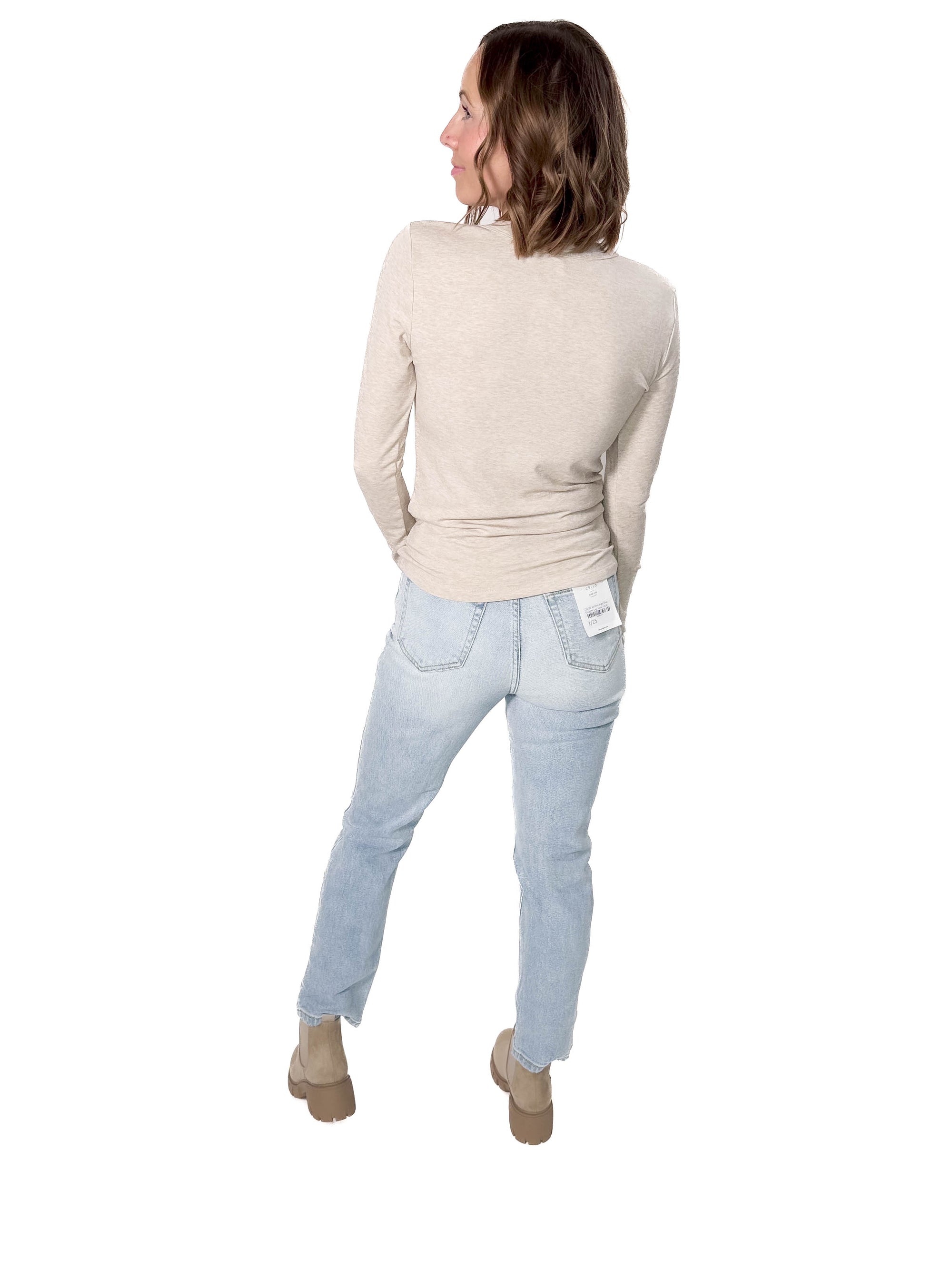 Chello Round Neck Long Sleeve- OATMEAL