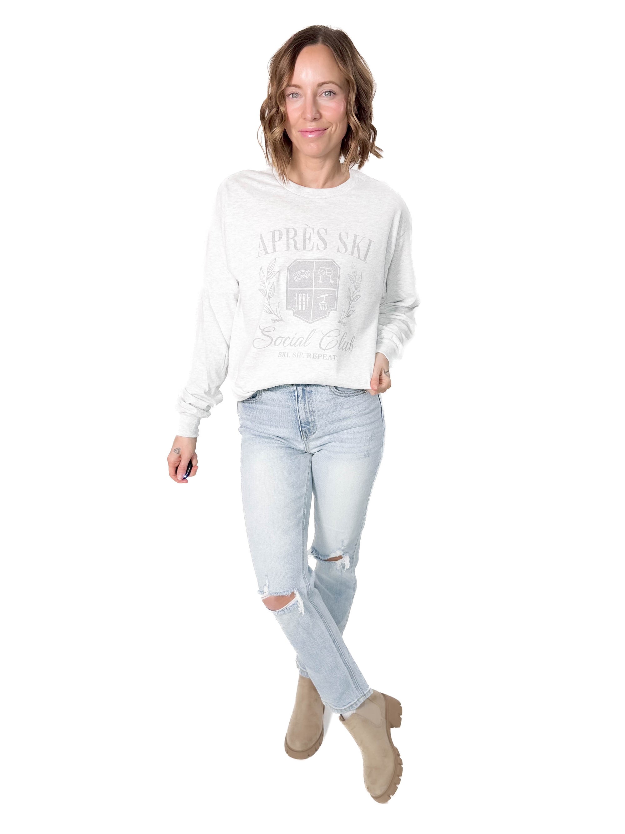 Apres Ski Social Club Long Sleeve- ASH GREY