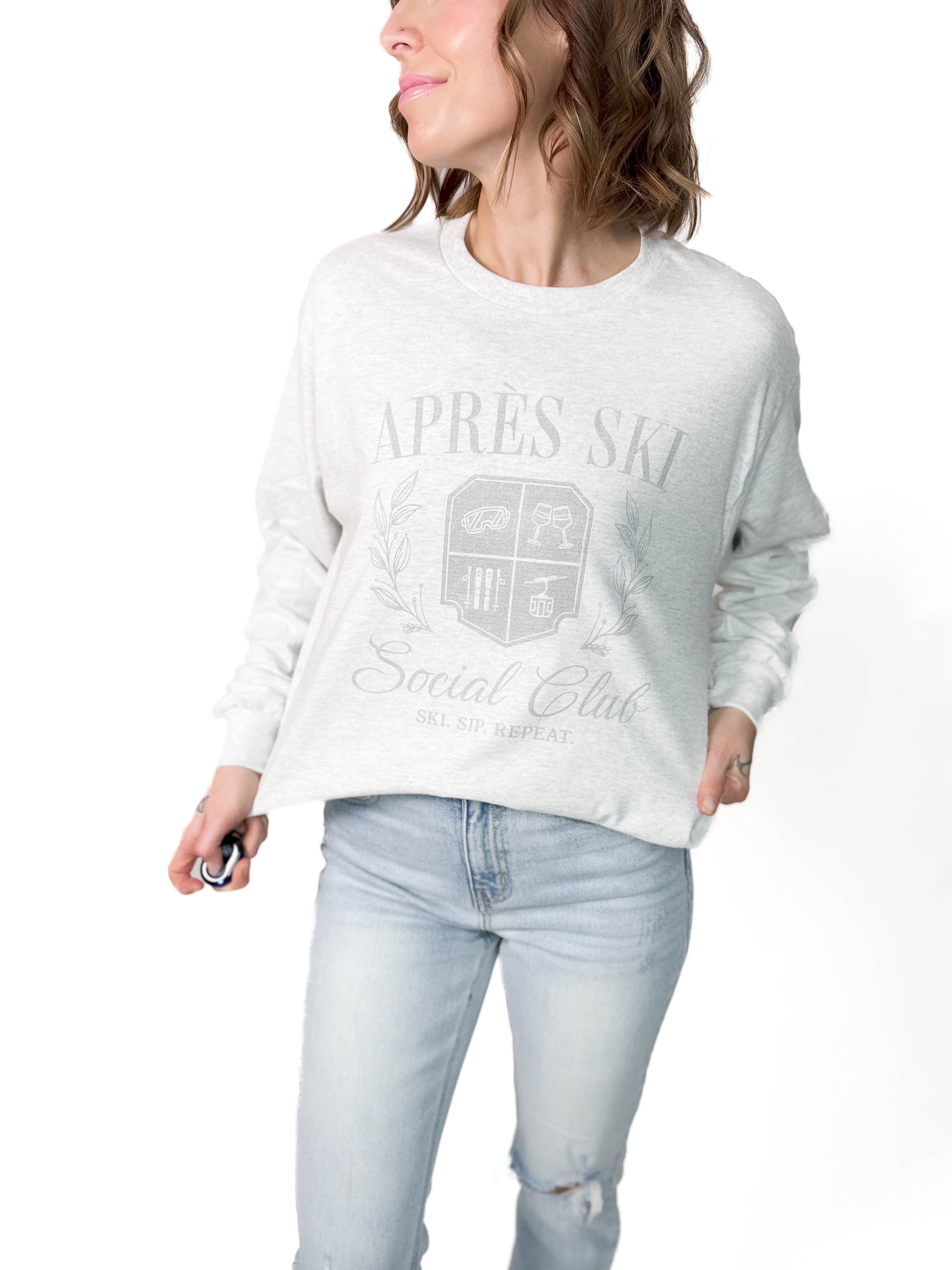 Apres Ski Social Club Long Sleeve- ASH GREY