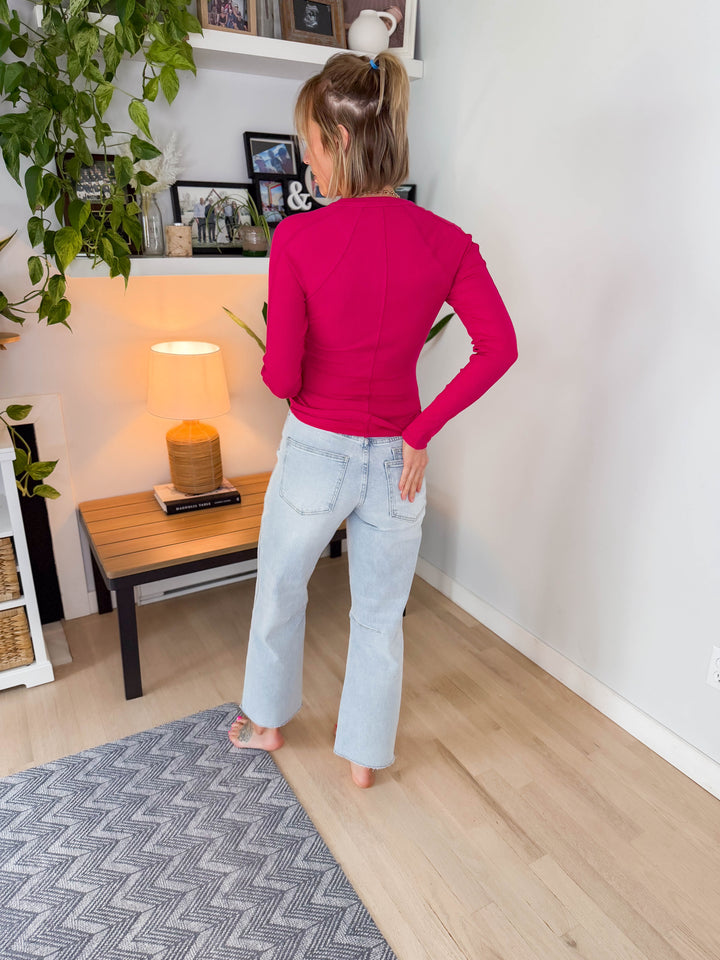 Vervet Bria High Rise Barrel Jeans- LIGHT WASH