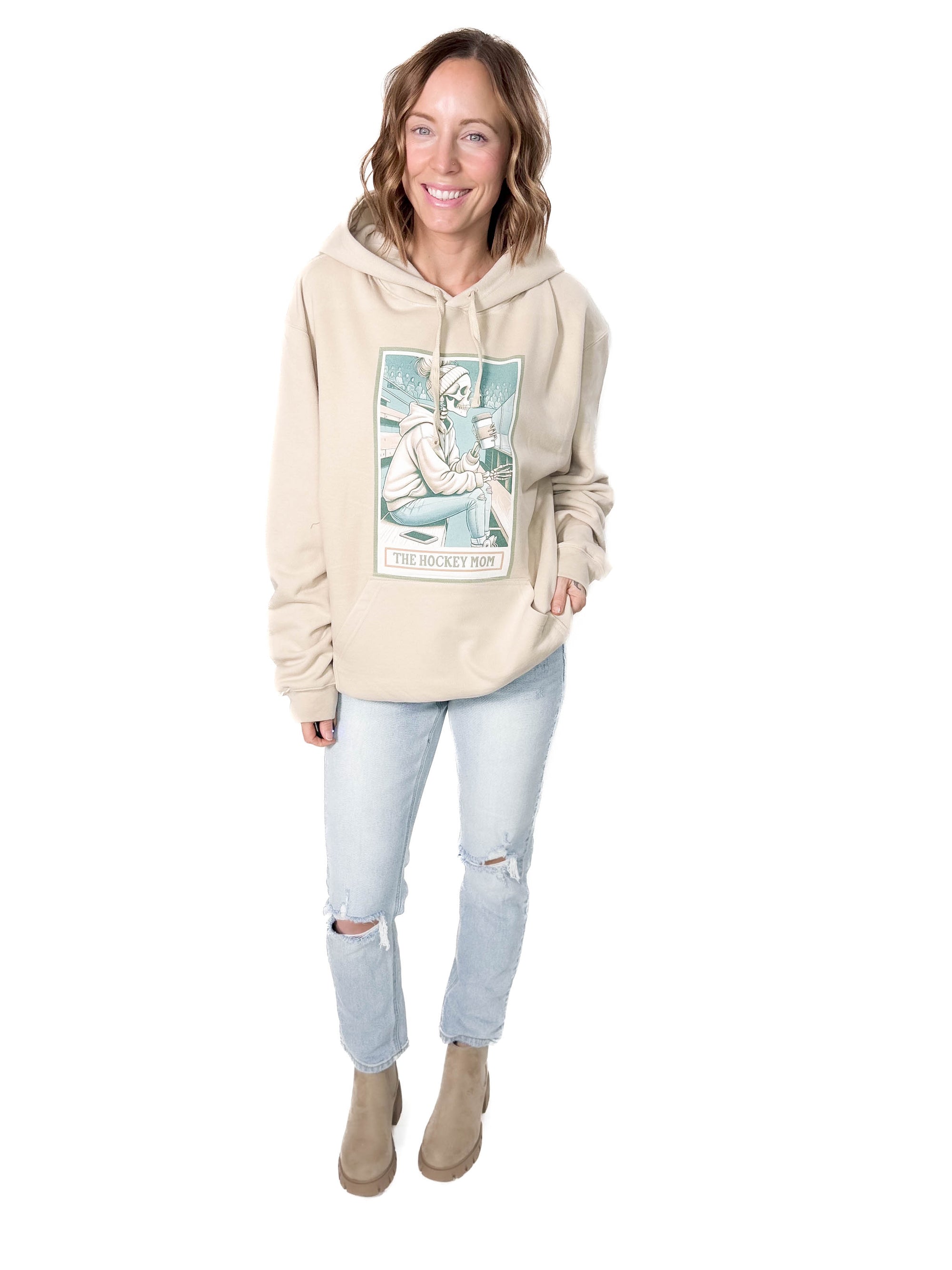 The Hockey Mom Tarot Card Hoodie- SAND