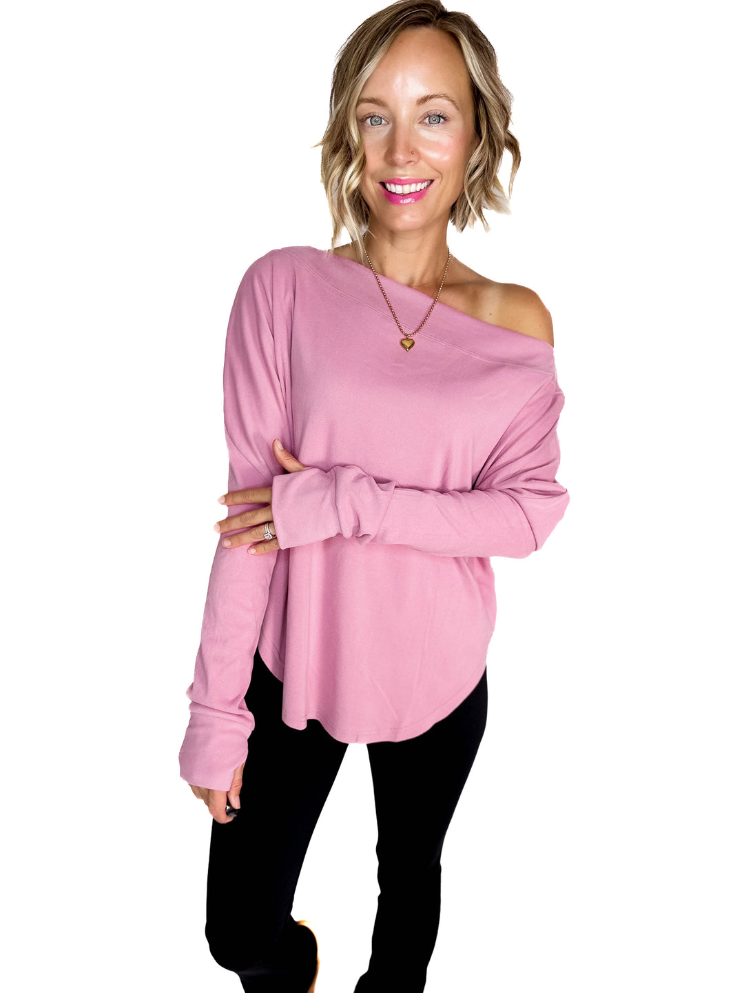 Zoey Microfleece Long Sleeve- MAUVY PINK