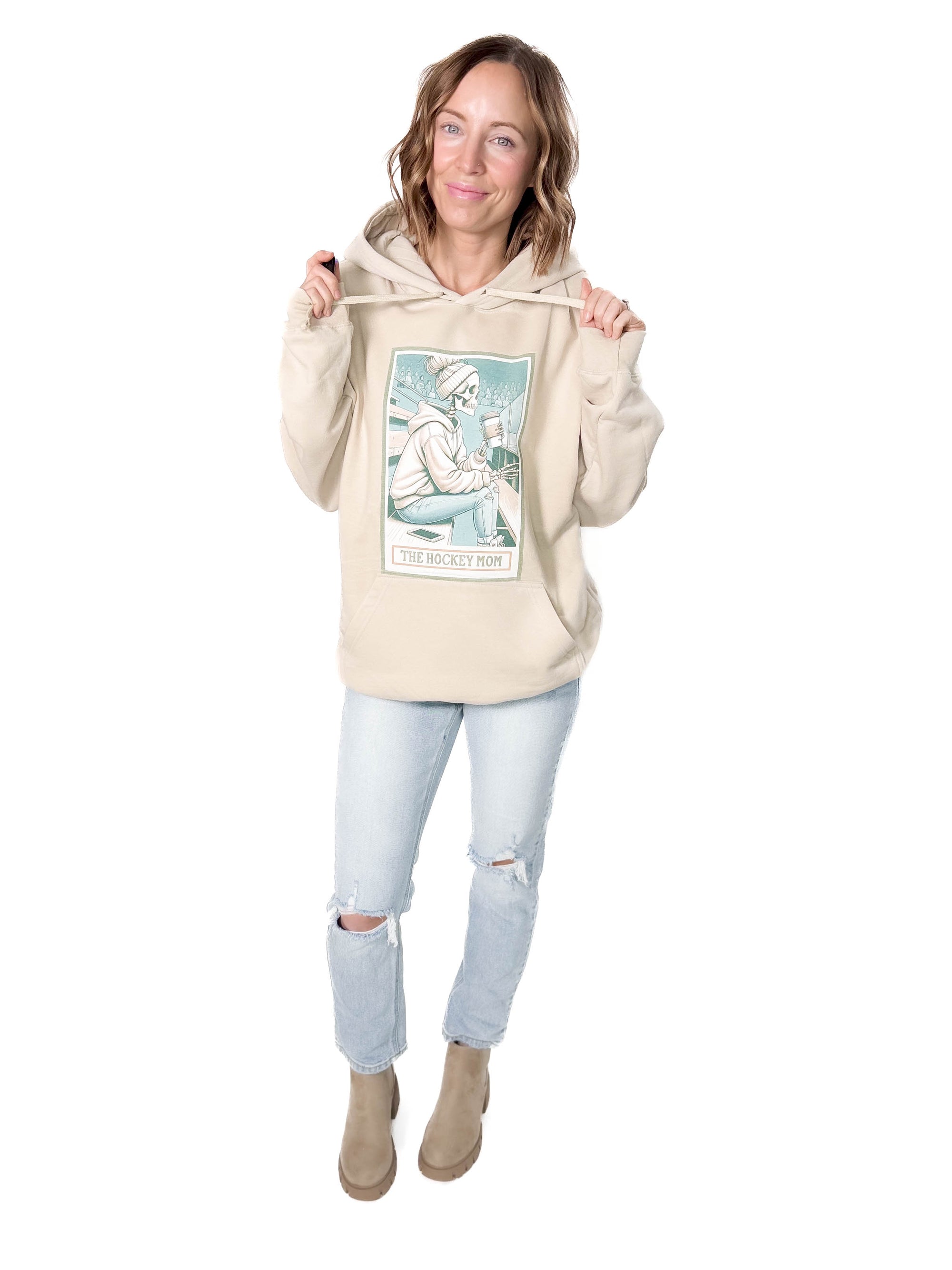 The Hockey Mom Tarot Card Hoodie- SAND