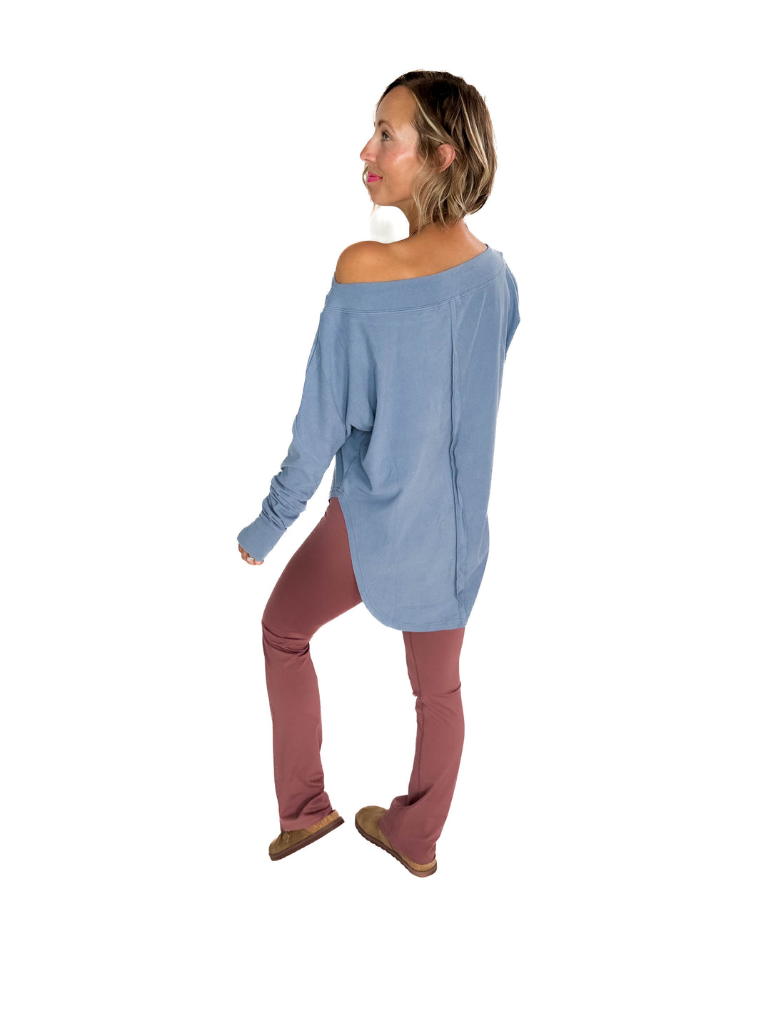 Zoey Microfleece Long Sleeve- SLATE BLUE