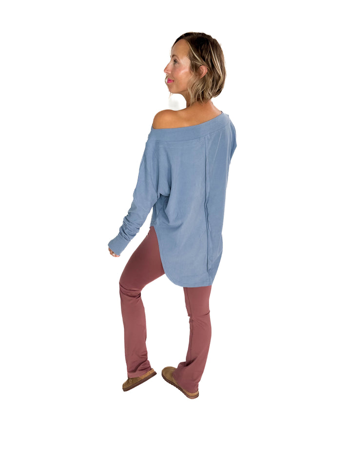 Zoey Microfleece Long Sleeve- SLATE BLUE