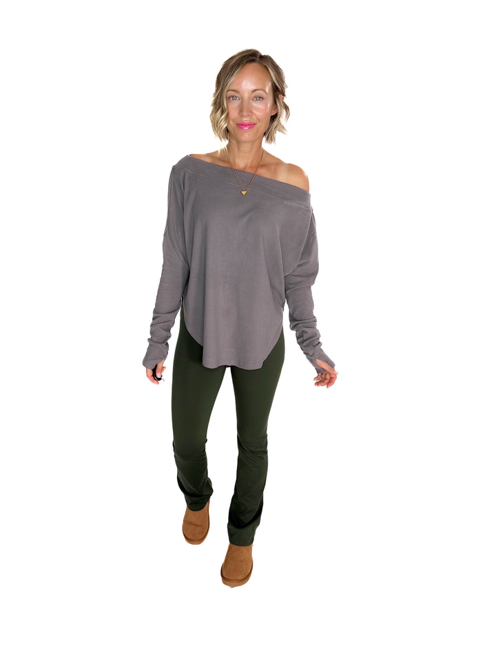 Zoey Microfleece Long Sleeve- GREY