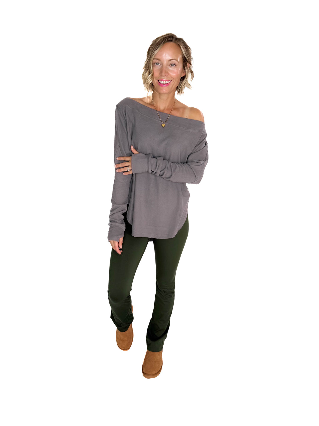 Zoey Microfleece Long Sleeve- GREY