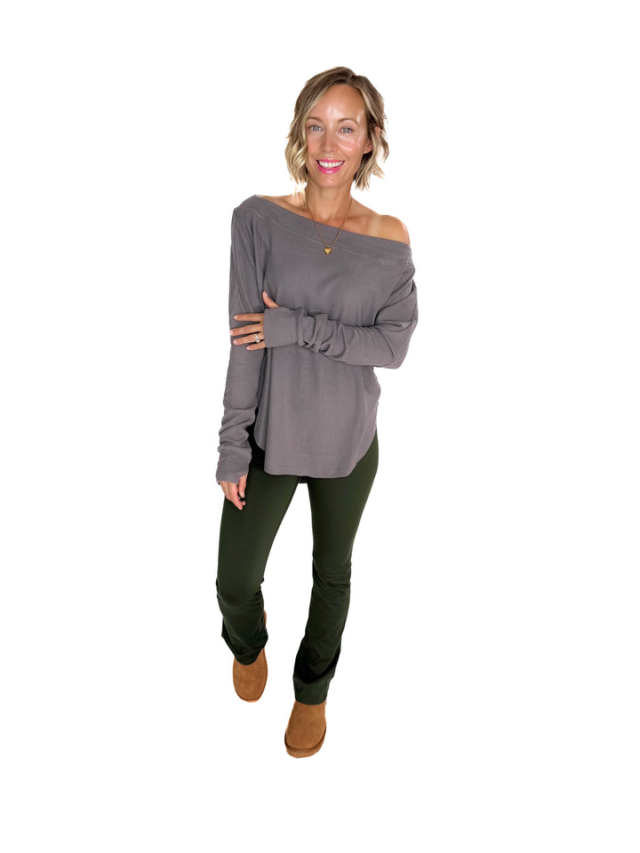 Zoey Microfleece Long Sleeve- GREY