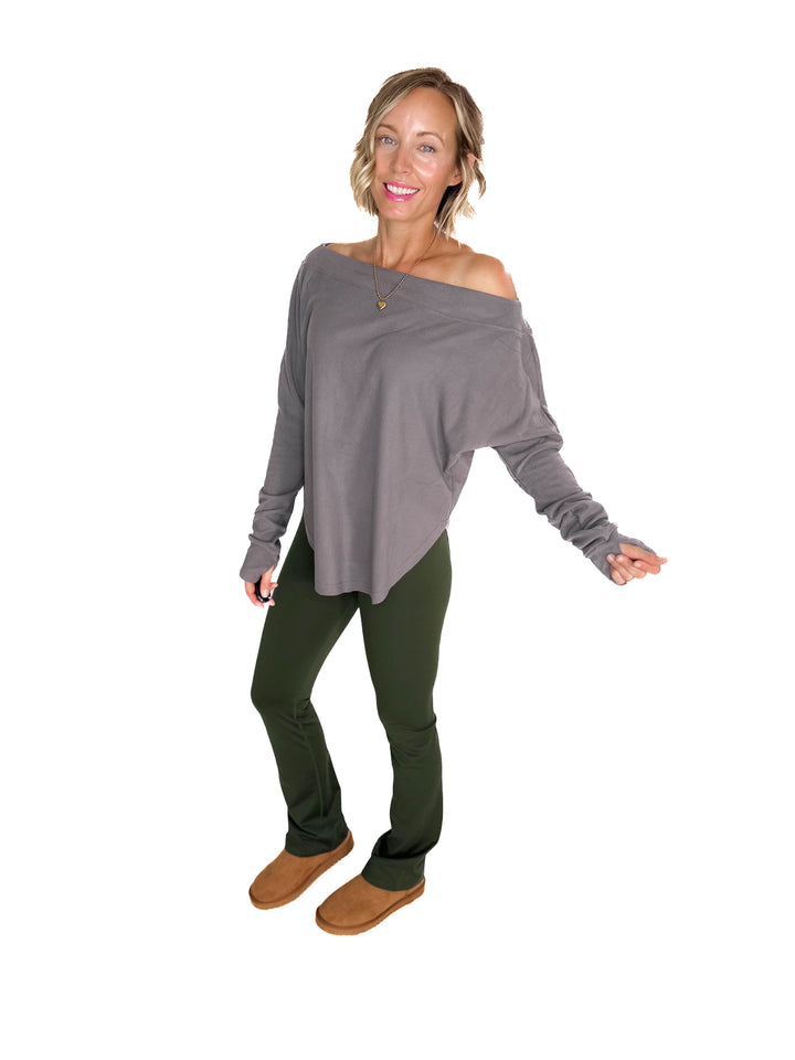 Zoey Microfleece Long Sleeve- GREY