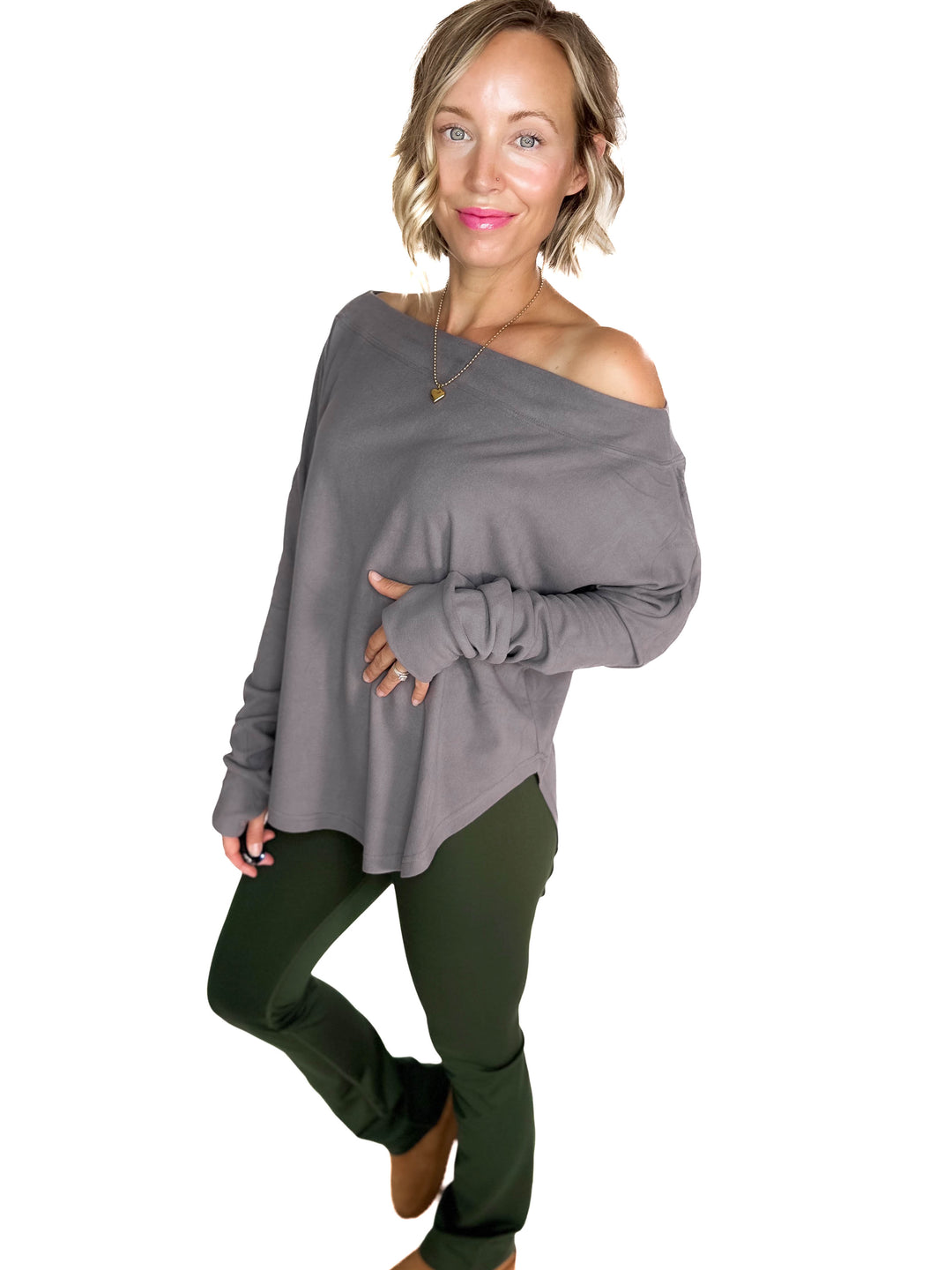 Zoey Microfleece Long Sleeve- GREY