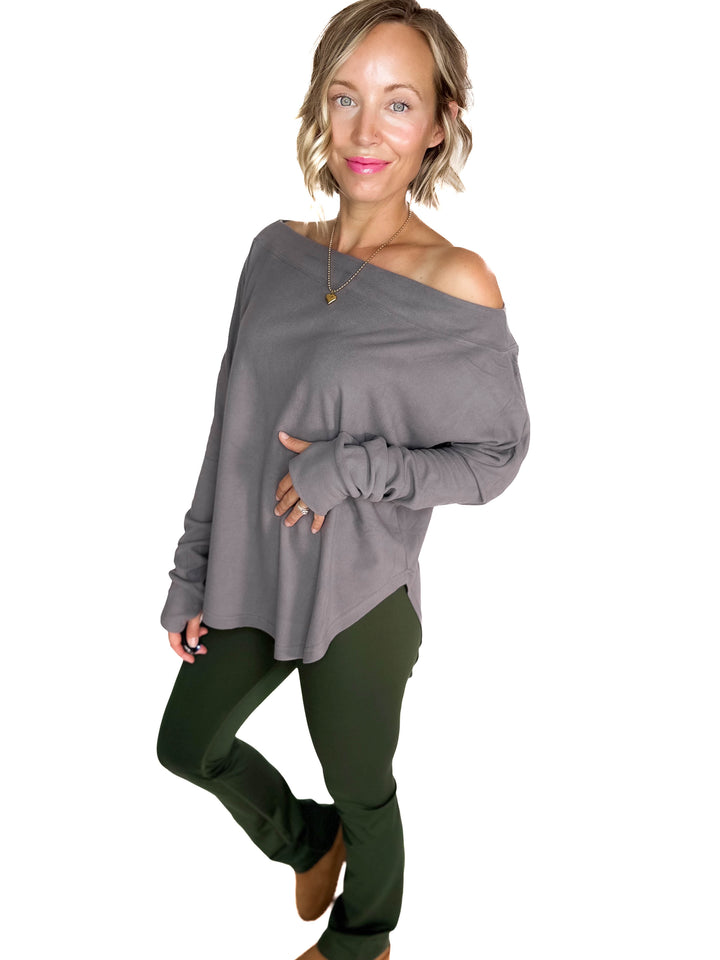 Zoey Microfleece Long Sleeve- GREY