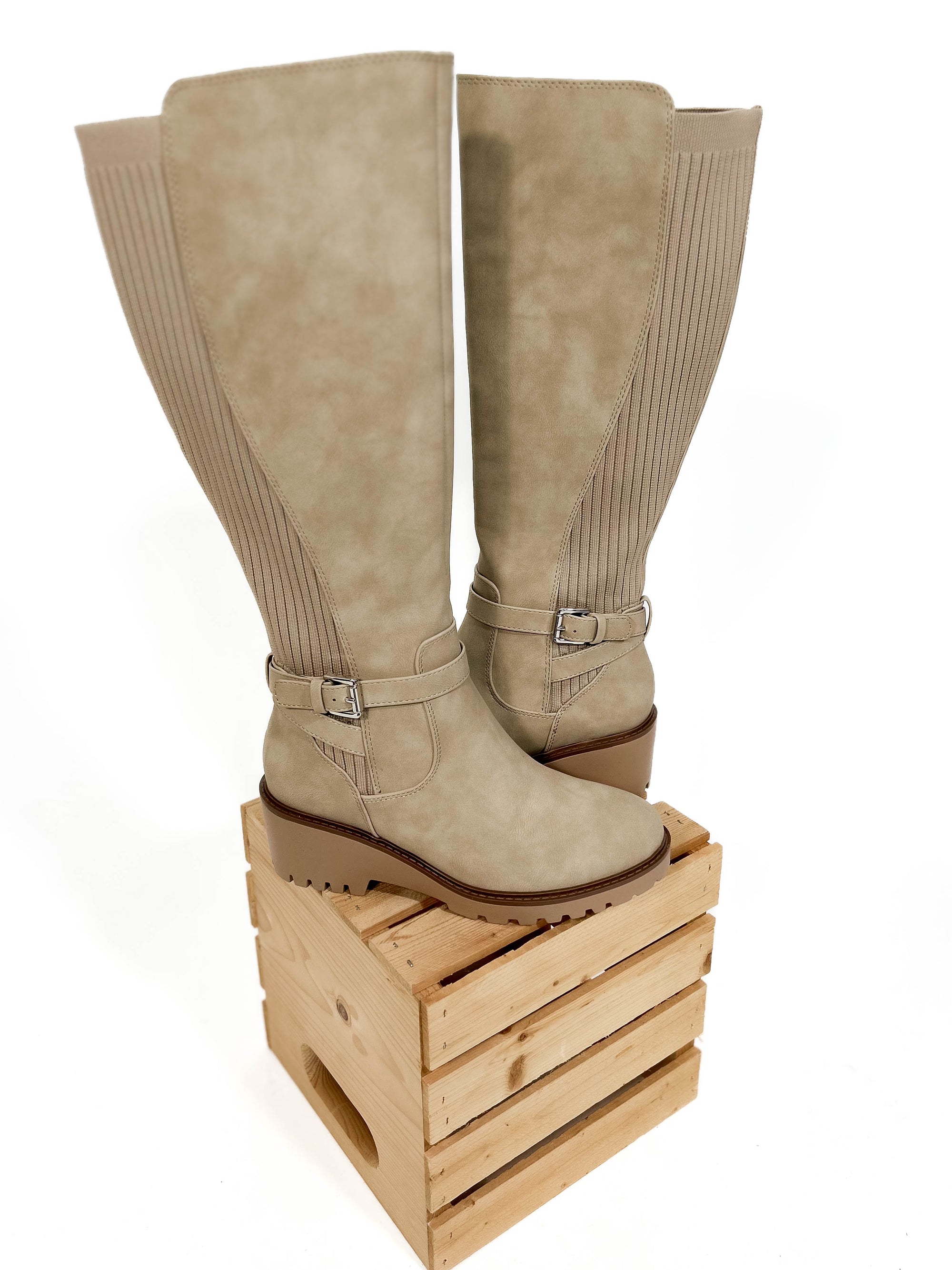 Apple Cider Tall Boot- BEIGE-FINAL SALE