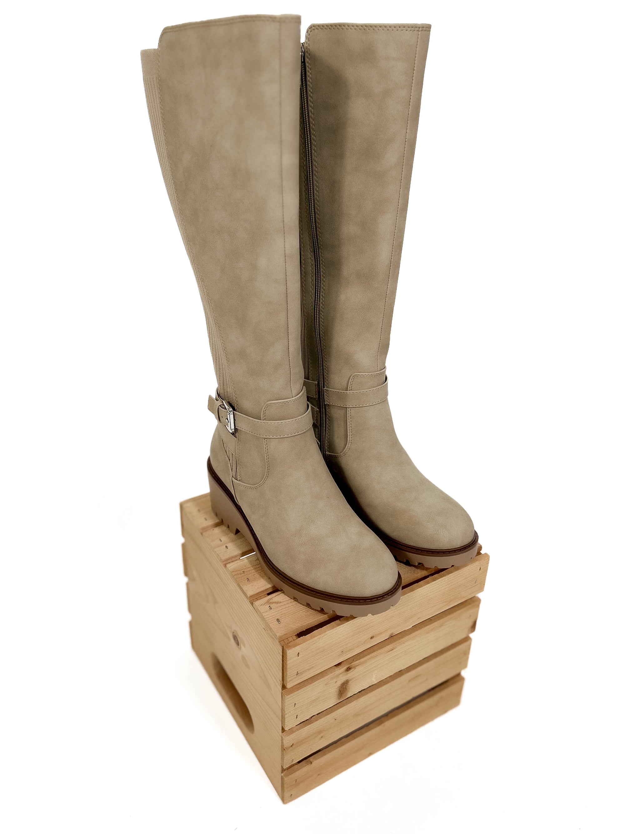 Apple Cider Tall Boot- BEIGE-FINAL SALE