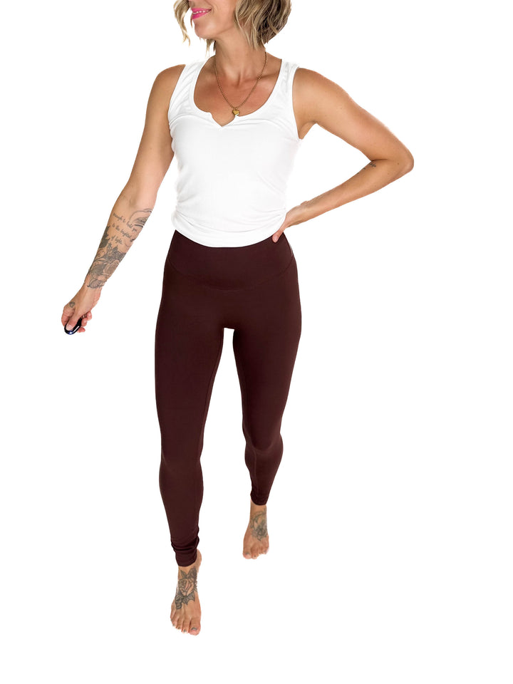 Brindle High Waist Legging- CHESTNUT