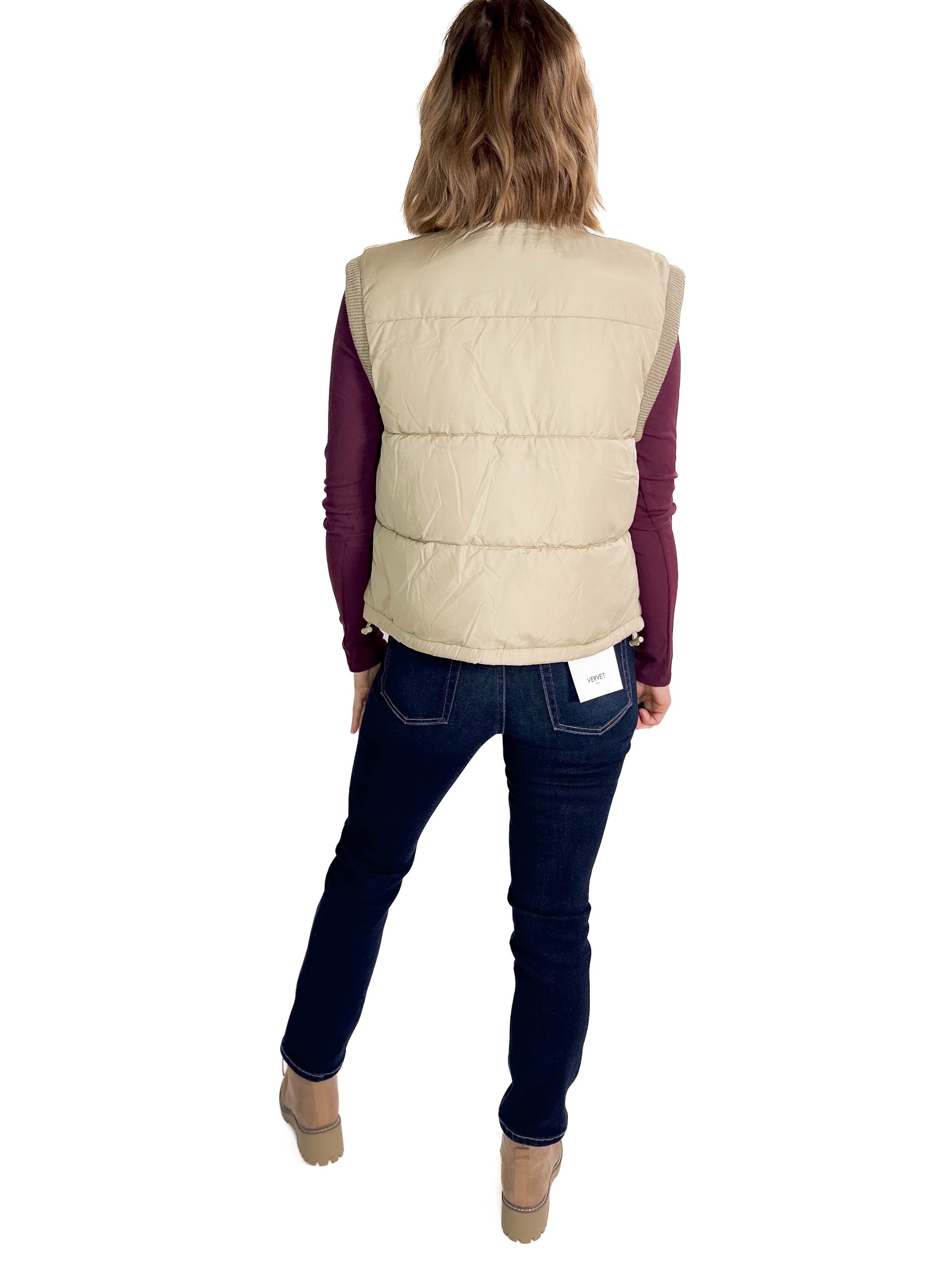 THREAD & SUPPLY Bretta Sherpa Vest- TAUPE